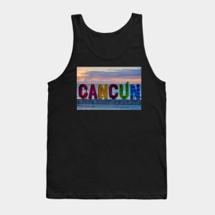 Cancun Mexico The Cancun Sign at Sunrise MX Tank Top